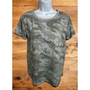 Women's Jane and Delancey Camouflage Shirt Sz Small Gray Short Sleeve Top